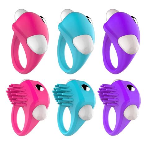Silicone Time Delay Vibrator Male Dual Ring Vibrating Cock Ring Penis Rings Sex Toys For Man