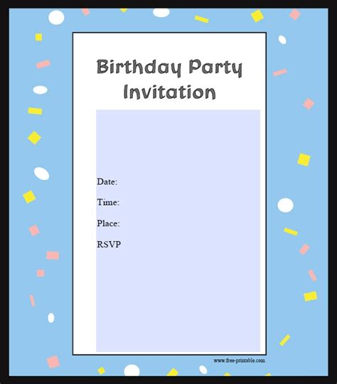 sample birthday invitation template  documents
