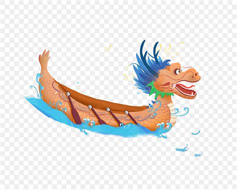 Hand Painted Dragon Boat Festival Dragon Boat Race Water Play PNG