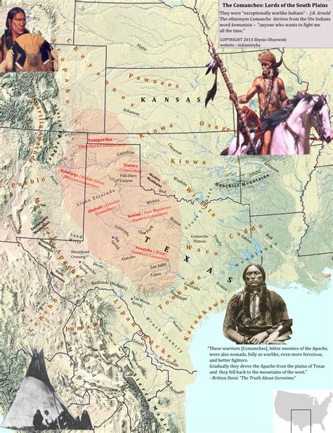 Comancheria Indians Tribal Lands Comanches And Kiowa Native American Map American Indian