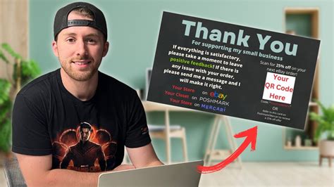 EBay Thank You Card Tutorial FREE Template YouTube