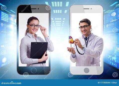Telemedicine Concept With Doctor Examining Remotely Stock Photo Image