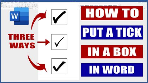 How To Put A Tick In A Box In Word Microsoft Word Tutorials Youtube