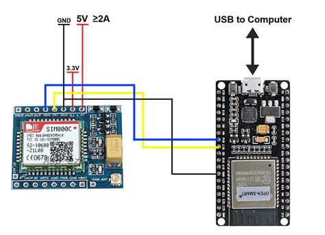 Connection Of Gsm Module Sim C To Esp Esp Arduino
