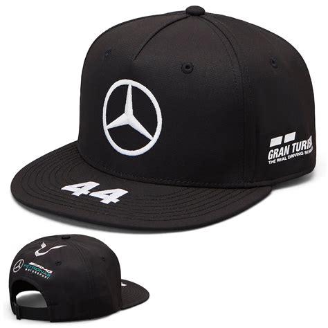 2019 Lewis Hamilton F1 Black Flatbrim Cap Official Mercedes Amg Formula