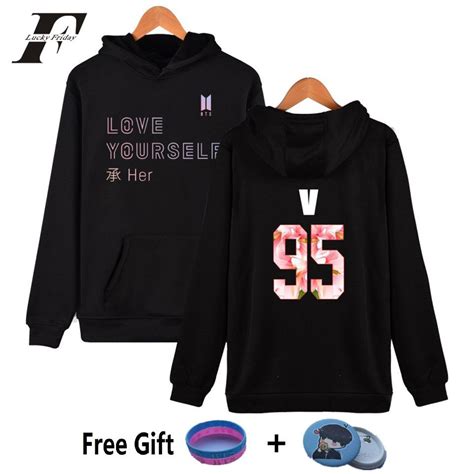 Luckyfridayf 2017 New Bts Love Yourself Kpop Hooded Harajuku Hoodies Women Bangtan Sweatshirts