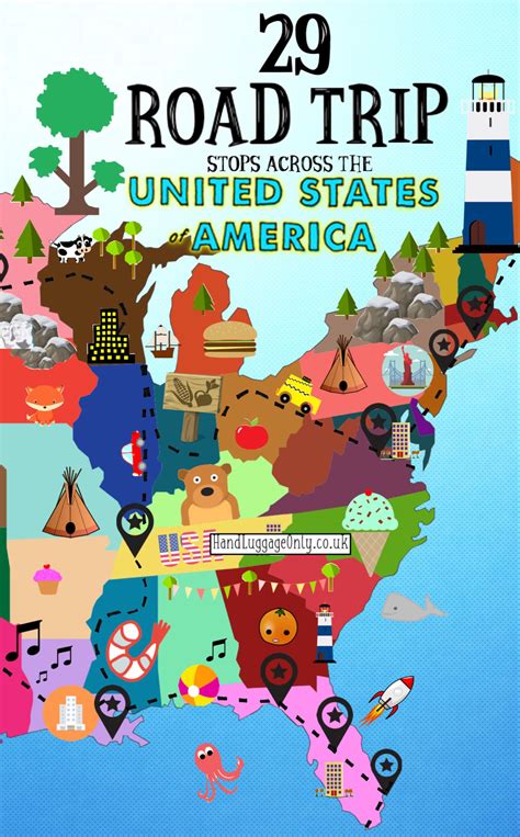 The Ultimate Road Trip Map Of Things To Do In The Usa Hand Luggage Only Travel Food