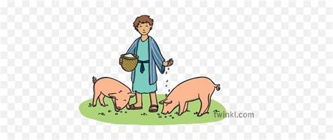 Prodigal Son Feeding Pigs Illustration Twinkl Pigs Prodigal Son
