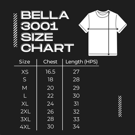 Bella Canvas Size Chart Sizing For Bella Buyers And Sellers