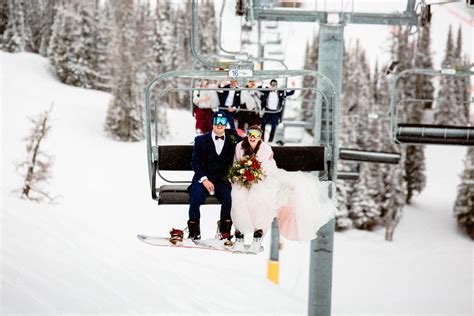 Ski Wedding Photos At Sunshine Village In Banff Film And Forest