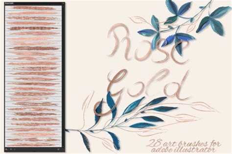 Rose Gold Brushes For Illustrator Graphic By Faerydesign · Creative Fabrica