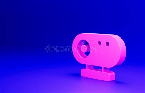 Pink Web Camera Icon Isolated On Blue Background Chat Camera Webcam