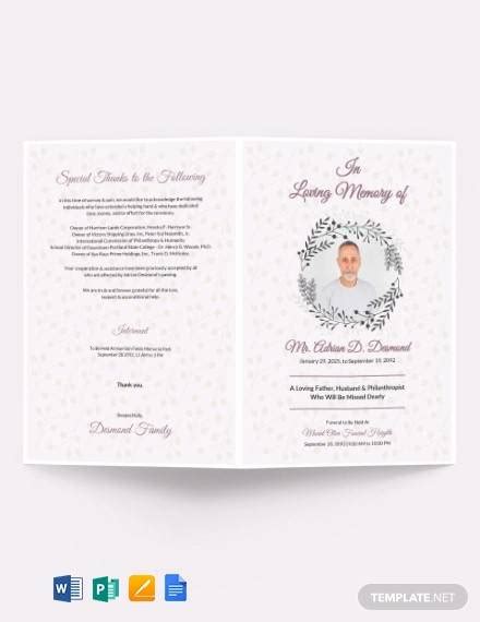 Free 61 Sample Funeral Programs Templates In Pdf Ms Word Psd