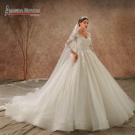 buy amanda novias new collection long sleeve wedding dress 2019 ns3447 from