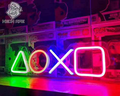 Playstation Neon Led Sign Custom Neon Sign Neon Sign Game Room Decor