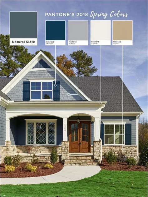 A House With Blue Siding And White Trim