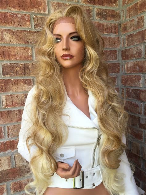 marta light blonde highlighted 26 loose wave lace front wig long blonde wig wig hairstyles