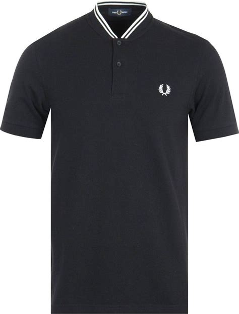 Fred Perry Bomber Collar Polo Shirt Black • Price
