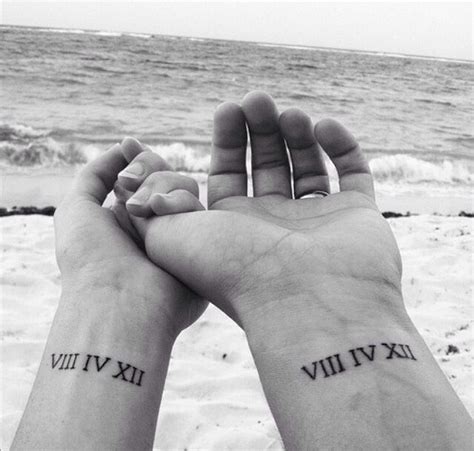 Matching Tattoos For Lovers Roman Numerals Trendy Tattoos New Tattoos
