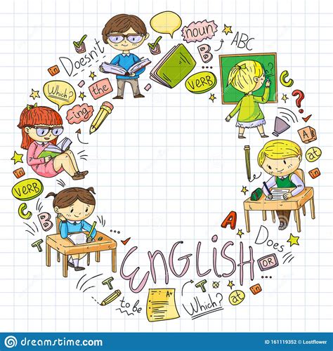 English School For Children Learn Language Education Vector