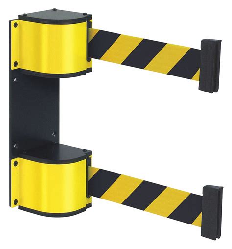 Lavi 18 Ft Belt Lg Pattern Dual Retractable Belt Barrier 407j3650