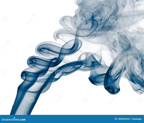 Blue Smoke On White Background Stock Image Image Of Artistic Macro