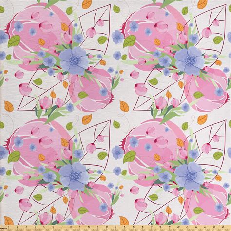 Flower Fabric By The Yard Fresh Garden Of Spring Theme Nature Coming