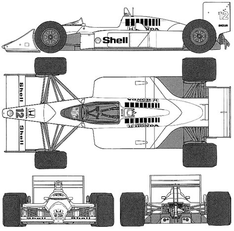 1988 Mclaren Mp44 F1 Gp Formula Blueprints Free Outlines