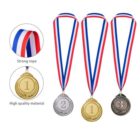 Favide 12 Pieces Gold Silver Bronze Award Medals Winner Medals Gold Silver Bronze Prizes For