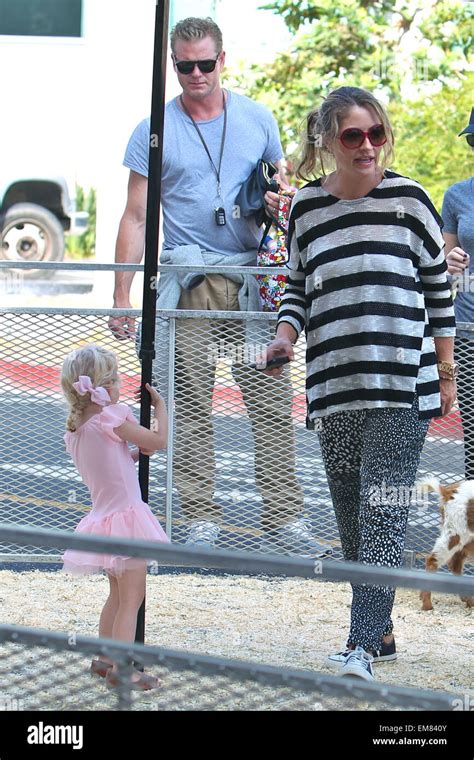 Eric Dane And Rebecca Gayheart Take Their Daughters Billie And Georgia To The Farmers Market In