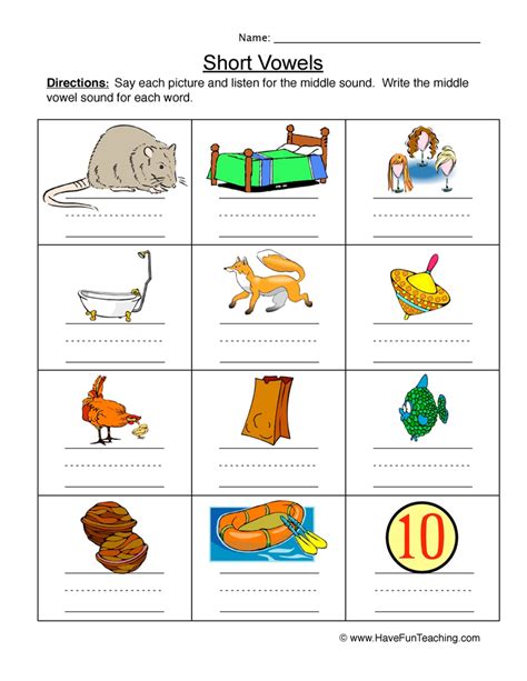 Short Vowels Writing Practice Worksheet Have Fun Teaching