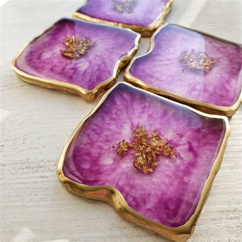 Epoxy Resin Coasters Mothers Day T From Husband Crimson Etsy