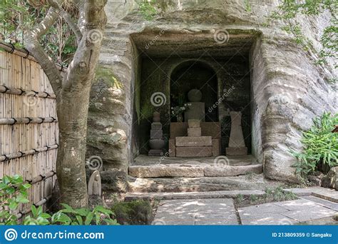 Cave On The Premises Of The Old Engakuji Zen Temple In Kamakura Japan