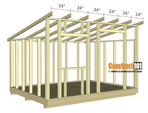 10x12 Lean To Shed Plans Construct101 Shed Design Storage Shed