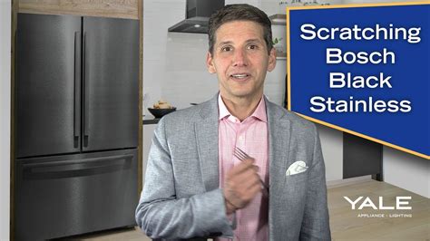 Though very durable, the surfaces can easily become scarred with minor on shiny stainless steel such as most pots and pans are made of, these will need to be professionally buffed out. Bosch Black Stainless Scratch Test - YouTube