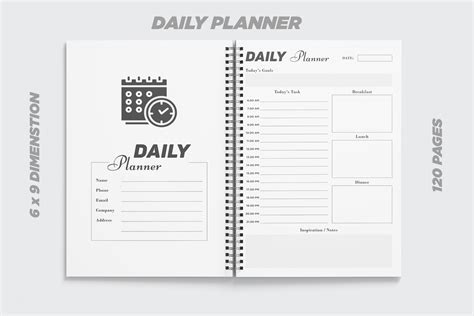 Kdp Interior Daily Planner 120 Pages Graphic By Best Kdp · Creative Fabrica