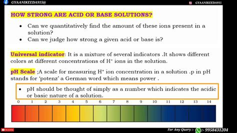 Universal Indicator Ph Scale How Strong Are Acid And Bases Class X