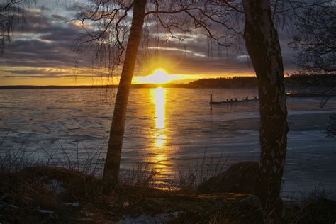 Free Images Lake Ice Winter Sunset Frozen Nature Beautiful