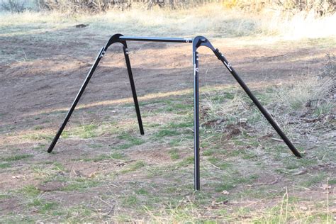 Rather than just weld all the rebar together like the club does to make these stands, i welded together a tubular hub and then cut straight pieces of rebar to fit into the hub so that the whole stand could be disassembled. Rogue Shooting Targets-Swinging Gong Stand for AR-500 ...