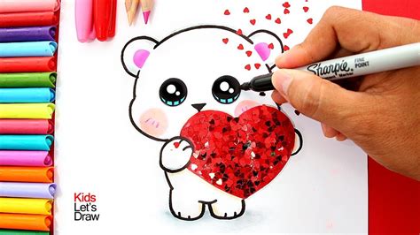 Aprende A Dibujar Un Osito Con Un CorazÓn Glitter San Valentín