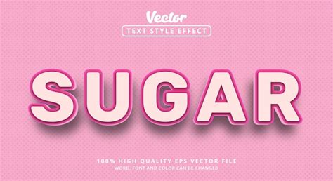 Premium Vector Sugar Text With Color Pink Style Editable Text Effect