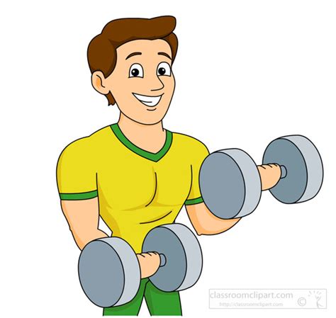 Weightlifting Clipart Strong Man Working Out With Weights Classroom