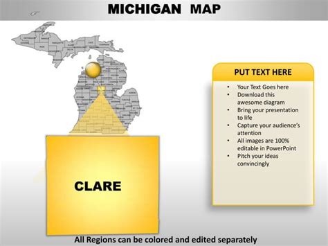 Usa Michigan State Powerpoint County Editable Ppt Maps And Templates