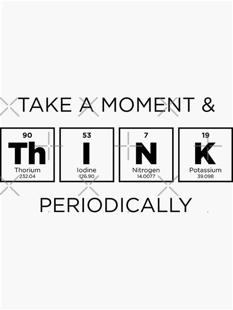 Take A Moment And Think Periodically Periodic Table Of Elements White