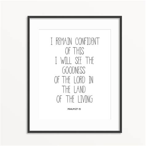 Psalm 27 13 I Remain Confident Of This I Will See The Etsy Bible