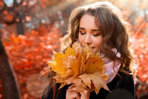 Young Girl In Autumn Forest Stock Image Image Of Fall Caucasian
