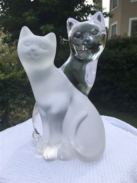 Lenox Cat Crystal Figurine Graceful Embrace 2 Kitties Clear And Frosted