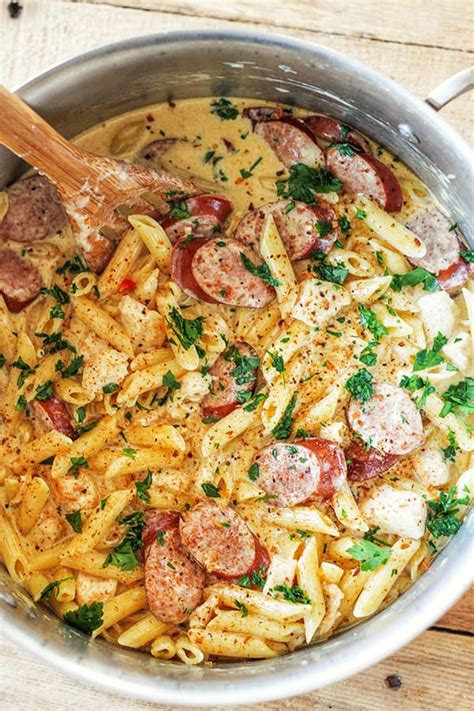 Easy Recipe Delicious Smoked Sausage And Chicken Pasta The Healthy