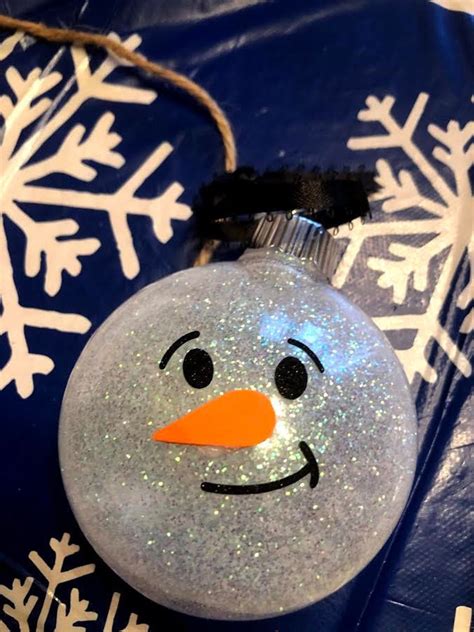 Handmade Glitter Snowman Ornament Etsy