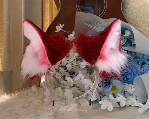 Cosplay Red Wolf Ear Headband Anime Cosplay Petplay Furry Etsy